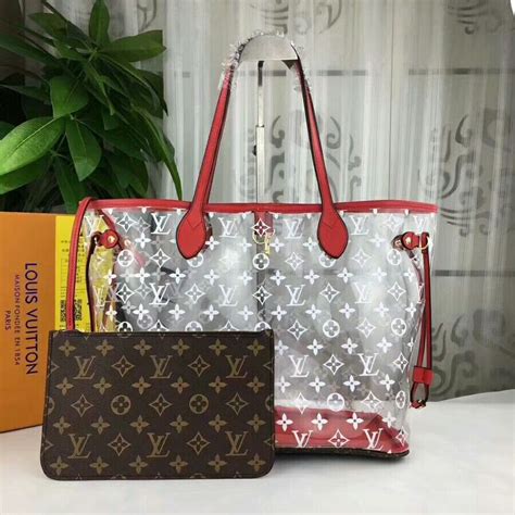 louis vuitton clear bag red